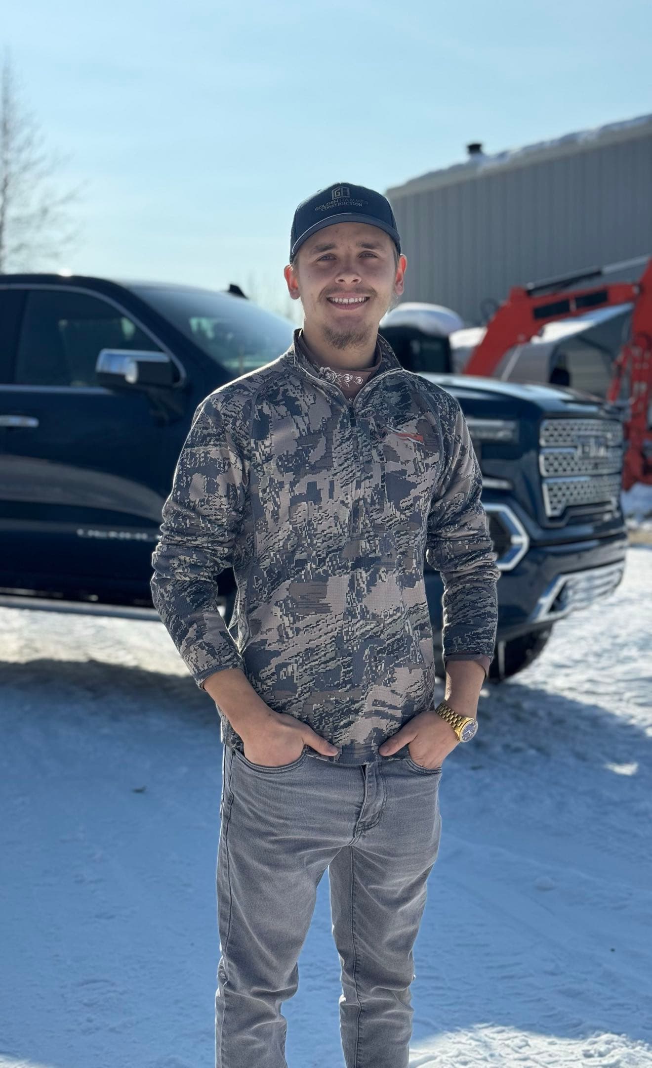 Andy, owner of Golden Hammer Construction, on the jobsite in Fairbanks, Alaska